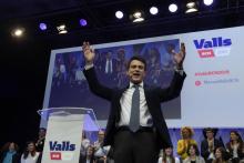 L'ancien Premier ministre socialiste français Manuel Valls lors du lancement officiel le 13 décembre 2018 de sa campagne pour conquérir la mairie de Barcelone lors des munnicipales de mai en Espagne.