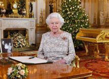 La reine Elizabeth II après l'enregistrement de son discours de Noël à Buckingham Palace, le 24 décembre 2018 à Londres