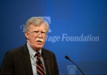 Le conseiller américain à la sécurité nationale John Bolton dévoile la stratégie de Donald Trump pour l'Afrique devant le cercle de réflexion Heritage Foundation à Washington, jeudi 13 décembre.