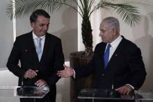 Le président élu du Brésil Jair Bolsonaro et le Premier ministre israélien Benjamin Netanyahu à Rio de Janeiro le 28 décembre 2018
