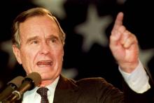 Former US president George Bush -- seen here in 1992 -- served one term as head of state before being defeated by Democrat Bill Clinton