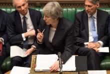 La Première ministre britannique Theresa May au Parlement britannique le 5 décembre 2018 à Londres