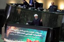 Le président iranien Hassan Rohani lors de la présentation du budget 2019-2020, au Parlement à Téhéran, le 25 décembre 2018