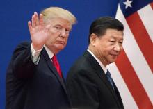 (ARCHIVES) Le président américain Donald Trump et son homologue chinois Xi Jinping le 9 novembre 2017 à Pékin