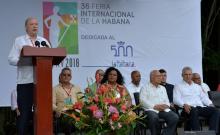 Le ministre cubain du Commerce extérieur Rodrigo Malmierca faisant un discours à La Havane, le 29 octobre 2018.