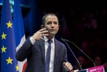 Benoît Hamon, chef de file de Générations pour les européennes, prononce un discours lors d'un meeting au cirque d'hiver à Paris, le 6 décembre 2018