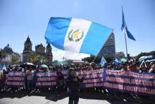 Manifestation contre la fin de la mission anticorruption de l'ONU, le 12 janvier 2019 au Guatemala