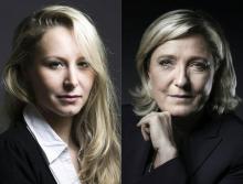 Montage photo représentant Marion Marechal-Le Pen (g) et sa tante Marine Le Pen