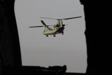 Un hélicoptère militaire américain Chinook, le 7 septembre 2018 à Kaboul, en Afghanistan