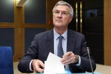 L'ex-chargé de mission de l'Elysée Alexandre Benalla le 19 septembre 2018 à Paris, avant une audition de la Commission du Sénat