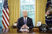 Le président américain Donald Trump dans le Bureau ovale le 27 août 2018