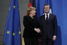 Le président de la République Emmanuel Macron et la Chancelière allemande Angela Merkel le 18 novembre 2018 à Berlin