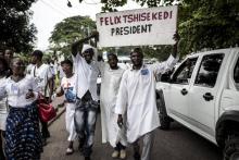 Des partisans de Félix Tshisekedi, le 10 janvier 2019 à Kinshasa, en RDC