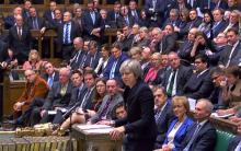 La Première ministre Theresa May devant les députés britanniques, le 15 janvier 2019 à Londres
