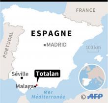 Des équipes de secours recherchent un garçonnet de 2 ans coincé depuis trois jours dans un puits, le 16 janvier 2019 à Totalan, dans le sud de l'Espagne
