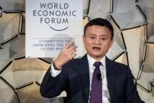 Le Chinois Jack Ma, fondateur d'Alibaba, le 23 janvier 2019 à Davos