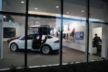 Un véhicule Tesla à Miami le 3 janvier 2019