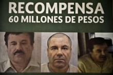 Un avis de recherche avec une récompense pour le narcotrafiquant Joaquin Guzman, alias "El Chapo", diffusé dans les journaux, le 16 juillet 2015 à Mexico