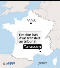 Carte de localisation de Tarascon où un détenu s'est évadé grâce à un commando "lourdement armé" lors d'un transfert au tribunal