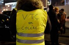 Manifestation de chauffeurs VTC, le 10 janvier 2018 à Paris