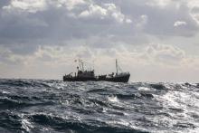 Le bateau allemand "Professor Albrech Penck", qui transporte 13 migrants à son bord, au large de Malte, le 5 janvier 2018