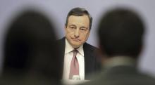 Mario Draghi, président de la BCE lors d'une conférence de presse à Francfort, le 24 janvier 2019
