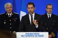 Le ministre de l'Intérieur Christophe Castaner prononce un discours lors de l'inauguration d'une antenne du Raid à Montpellier, le 4 février 2019