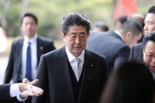 Le Premier ministre japonais Shinzo Abe, le 24 février 2019 à Tokyo