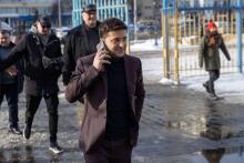 Volodymyr Zelensky, l'acteur ukrainien candidat à la présidentielle qui affole la classe politique avec son envolée dans les sondages, le 25 janvier 2019 à Kiev.