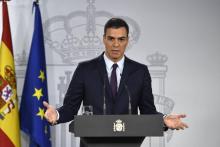 Le Premier ministre espagnol Pedro Sanchez, lors du débat au Parlement sur le budget du gouvernement, à Madrid le 13 février 2019