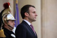 Le président français Emmanuel Macron, le 15 février 2019 à l'Elysée à Paris