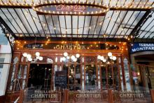 L'entrée du restaurant Bouillon Chartier de Montparnasse après rénovation, le 6 février 2019 à Paris