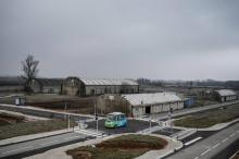 Un petit bus autonome est testé le 22 janvier 2019 sur le site Transpolis à Saint-Maurice-de-Rémens