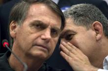 Jair Bolsonaro (à gauche) et Gustavo Bebianno lors de la campagne présidentielle, le 11 octobre 2018 à Rio de Janeiro