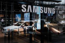 Devanture d'un magasin Samsung à New York, le 8 janvier 2019. Le sud-coréen est resté le leader mondial du marché des smartphones en 2018