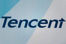 Logo du géant chinois de l'Internet Tencent, le 18 mars 2015
