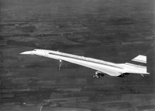Le Concorde lors de son premier vol d'essai, le 2 mars 1969