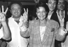 Yann Piat aux côtés de Joseph Sercia le 12 juin 1988 à Hyères dans le Var