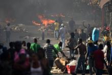 Des barricades érigées par des manifestants, le 6 juillet 2018 à Port-au-Prince, en Haïti
