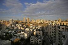 Vue du quartier résidentiel Kufr Aqab, dans la muncipalité de Jérusalem, prise le 12 février 2019