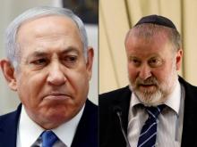 Un assemblage de photos créé le 28 février 2019 montre le le Premier ministre israélien Benjamin Netanyahu dirigeant une réunion du gouvernement le 3 février 2019 et le procureur général israélien Avi