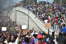 Des manifestants à Port-au-Prince le 7 fevrier 2019