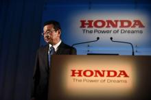 Le président de Honda Motor Takahiro Hachigo lors d'une conférence de presse le 19 février 2019
