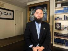 L'avocat de la jihadiste Hoda Muthana, Hassan Shilby, dans son bureau, le 20 février 2019 à Tampa, en Floride