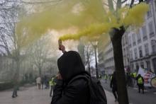 Lors d'une manifestation de "gilets jaunes" à Lyon, le 5 janvier 2019