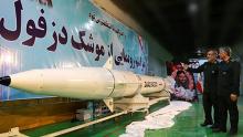 Photo diffusée par les Gardiens de la révolution iranienne montrant une cérémonie de présentation du nouveau missile de croisière "Dezful" d'une portée de 1000 km le 7 février 2019