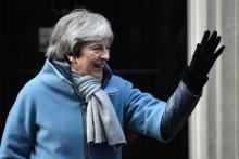 La Première ministre britannique Theresa May devant 10 Downing Street à Londres le 14 mars 2019