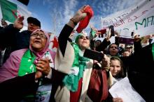 Manifestation d'Algériens à Marseille contre une 5e candidature du président algérien Abdelaziz Bouteflika le 3 mars 2019