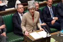 Une photo de la Première ministre britannique Theresa May diffusée par le Parlement le 29 mars 2019