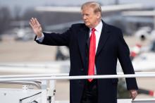 Le président américain Donald Trump, le 20 mars 2019 à la base aérienne d'Andrews (Maryland)